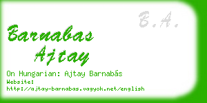 barnabas ajtay business card