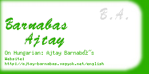 barnabas ajtay business card